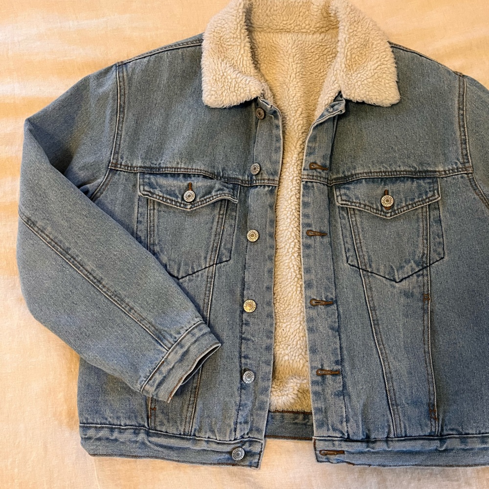 Sherpa lined denim jacket